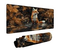 Fox Mouse Mat Tree Mousepad with Stitched Edges as Desk Mat Improved Pecision and Speed, Mouse Pad as Desk Accessories for Laptop Wireless Keyboard Table Autumn Decorations 36 x 16 x 0.12 in DBYH-7232