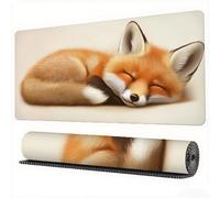 Fox Mouse Mat XXL 23.6x11.8x0.12 inch Large Gaming Mouse Pad Animal Desk Mat Stitched Edges, Washable Japanese Mousepad with Anti-Slip Rubber Base for Laptop Office Decor, Gifts for Women, Model767