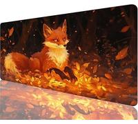 Fox Mouse Pad,700x400x3mm Mouse Mat Mystery Desk Mat Large, Soft Smooth Surface with Anti-Slip Rubber Base Mousepad Waterproof, Durable, Extended Length Desk Pad for Christmas Decorations N1-1128
