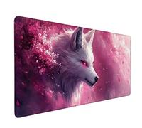 Fox Mouse Pad Large 1200x600x3mm, Pink Gaming Mouse Pad Waterproof Desk Mat with 3MM Stitched Edges, Non-Slip Rubber Base Mousepad Computer Accessories for Gaming, PC, Office, Home, Gifts -lsy260322