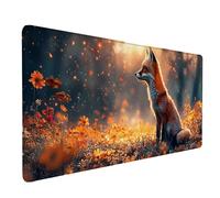 Fox Mouse Pad Large 700x300x3mm, Yellow Gaming Mouse Pad Waterproof Desk Mat with 3MM Stitched Edges, Non-Slip Rubber Base Mousepad Computer Accessories for Gaming, PC, Office, Home, Gifts -lsy2603X9