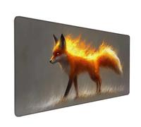 Fox Mouse Pad Large 900x300mm, Grey Gaming Mouse Pad Waterproof Desk Mat with 3MM Stitched Edges, Non-Slip Rubber Base Mousepad Computer Accessories for Gaming, PC, Office, Home, Gifts -lsy260384