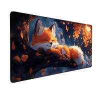 Fox Mouse Pad Large 900x300mm, Yellow Gaming Mouse Pad Waterproof Desk Mat with 3MM Stitched Edges, Non-Slip Rubber Base Mousepad Computer Accessories for Gaming, PC, Office, Home, Gifts -lsy260311