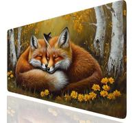 Fox Mouse Pad Large XXL 700x400x3mm, Animal Mouse Mat With Stitched Edges, Waterproof Desk Accessories Mousepad Improved Precision And Speed, Desk Mat Non-Slip Rubber Base, for Office Gamer GKuk-526