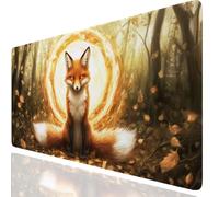Fox Mouse Pad Large XXL 800x400x3mm, Animal Mouse Mat With Stitched Edges, Waterproof Desk Accessories Mousepad Improved Precision And Speed, Desk Mat Non-Slip Rubber Base, for Office Gamer GKuk-3807