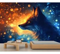Fox Mural Star Fox Wallpaper Fantasy Animal Wall Mural Statement Wall Restaurant Diner Large-Scale Art Decor Photo Panoramic Accent (Non-self-Adhesive)