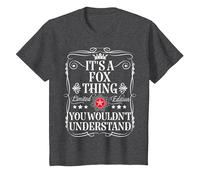 Fox Name Its A Fox Thing You Wouldn't Understand T-Shirt, Youth, Dark Heather Grey, Large