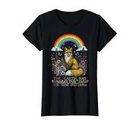Fox Nature Lover Earth has Music for Those Who Listen Value Graphic T-Shirt, Women, Black, S