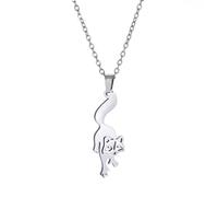Fox Necklace for Women Men Stainless Steel Hollow Out Charming Chic Pendant Animals Jewelry Gift Lover