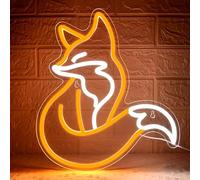Fox Neon Sign Cartoon Neon Sign for Wall Decor Animal Neon Lamp for Kids Room Decoration Man Cave Game Room Garage Walls Party Birthday Gifts(XD-221)