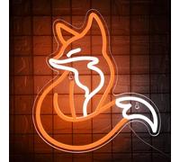 Fox Neon Sign Cartoon Neon Sign for Wall Decor Animal Neon Lamp for Kids Room Decoration Man Cave Game Room Garage Walls Party Birthday Gifts(XD-221)