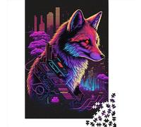 Fox Neon6 Wooden 1000 Pieces Jigsaw Puzzle for Adults Creative Rectangular Puzzle Brain Exercise Challenge Game 1000pcs (75x50cm)
