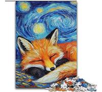 Fox Night Sky 1000 Piece Jigsaw Puzzles for Adults & Teens, for And 14 Years And over Brainteaser Family Games Christmas Birthday Gifts (26x38cm)