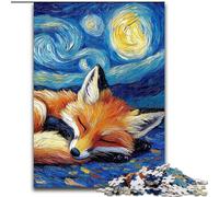 Fox Night Sky Jigsaw Puzzles for Teenagers 1000, Stress Reliever Staycation Kill Time Parent-child Interaction (50x75cm)