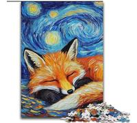 Fox Night Sky Puzzles for Adults Teens 1000 Pieces, Challenging Game And Family Play Parent-child Interaction (50x75cm)