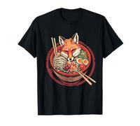 Fox Noodle Art Japanese Noodles Fox Ramen Bowl Artwork T-Shirt