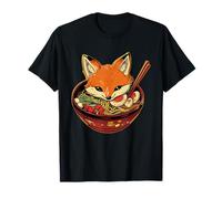 Fox Noodle Art Japanese Noodles Fox Ramen Bowl Artwork T-Shirt