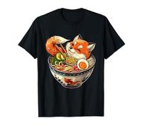 Fox Noodle Art Japanese Noodles Fox Ramen Bowl Artwork T-Shirt