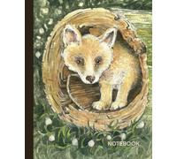 Fox Notebook: Notebook 8x10inches 120 pages lined journal woodland animals
