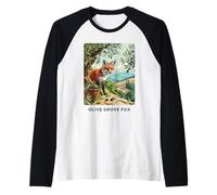 Fox Olive Grove Countryside Hills Nature Basket Fruit Raglan Baseball Tee