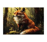 Fox on Forest Placemats, Set of 6 Table Mats for Dining Tables, 12×18 Inches Anti-Skid Heat Resistant Kitchen Table Place Mats