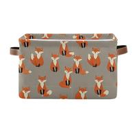 Fox Orange Storage Basket Storage Bin Collapsible Closet Organizing Storage Cubes for Home Cloth with Handle 2 Pack