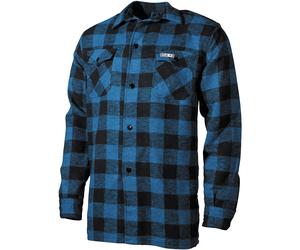 Fox Outdoor Lumberjack Shirt Flannel Mens Long Sleeve Work Blue Black Checkered