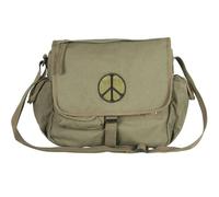 Fox Outdoor Products Retro Messenger Bag, Peace Emblem Olive Drab
