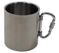 MFH Fox Outdoor Double-Wall Steel Mug with Carabiner 0.3 l