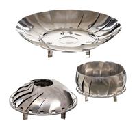 Fox Foldable Camp Fire Grill Pit Bowl Cook Stainless Steel 27 x 8 cm