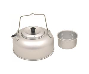 Fox Outdoors Camping Tea Kettle Tea Strainer Aluminium Silver 950ml Fire Cook