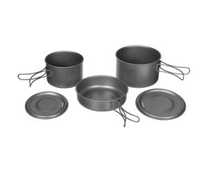 Fox Outdoors Titanium Mess Kit 5-Part Pot Pan Tin Camping