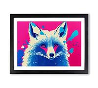 Fox Paint Splatter Vol.1 Abstract Framed Print | A3 Black Framed Wall Art | Ready to Hang | Abstract Animal Picture | Living Room Bedroom Lounge Office