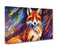 Fox Painting Vol.2 Canvas Print | Gallery Wrapped 30mm Frame Wall Art | 30x20 inches | Ready to Hang | Abstract Animals Picture | Living Room Bedroom Lounge Office