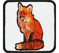 Fox Patch Common Animals Wildlife Iron-on Patch Embroidered red Fox Artwork Gift | Fabric Applique | Species Protection Badge Save The World Nature Badge to sew-on All Fabrics 75X75 mm