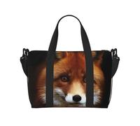 Fox Patterned Duffel Bag, Portable Shoulder Bag, Suitable for Fitness, Commuting, Travel.