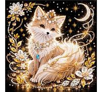 Fox Pearl Art Kits for Adults, Animal Pearl Painting Art | Diamond Art Kits for Adults, 5D DIY Special Shape Diamond Art for Beginners, Relaxing, Wall Décor and Gifts12x12inch