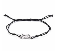 Fox Pendant Bracelet Stainless Steel Origami Charm Bracelet Animal Jewelry for Couple Men Women Who Loves Fox, Stainless Steel, no gemstone