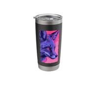 Fox Pink Side Portrait Gothic Anime Cyberpunk Pop Stainless Steel Insulated Tumbler