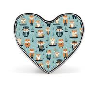 Fox Pirates Funny Lapel Pins Heart Button Brooch Badge Pin Hat Clothes Bag Jewelry for Men Women