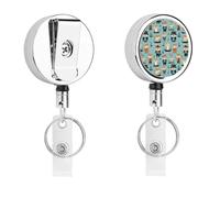 Fox Pirates Funny Retractable ID Badge Holder Reel with Clip Key Ring for Nurse Name Card Keychain