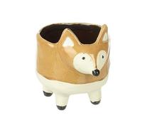 Fox Plant Pot on Legs, Ceramic Fox Planter, Woodland Animal Pot with Stand, Cute Animal Planter for Succulents, Flowers, Small Plants, Herbs & Cacti