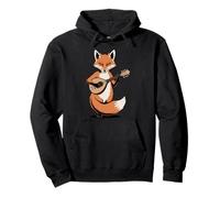 Fox Playing Mandolin Folk Acoustic Music Pullover Hoodie