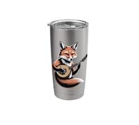 Fox Playing Mandolin Folk Acoustic Music Stainless Steel Insulated Tumbler
