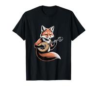 Fox Playing Mandolin Folk Acoustic Music T-Shirt