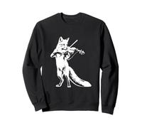 Fox Playing Violin Music Wildlife Nature Enthusiast Sweatshirt