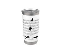 Fox Playing with Music Notes for Musician Stainless Steel Insulated Tumbler
