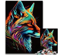 Fox Pop Art Animal 1000 Piece Jigsaw Puzzles for Adults Wooden Jigsaw Relaxing Entertainment, Home Decor 50x75CM/19.68x29.52inch