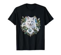 Fox Portrait with Moonflowers and Pine T-Shirt