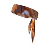 Fox Print Sports Head Tie Adjustable Headband For Men And Women, Sweatband For Running, Tennis, Workout, Karate, Ninja, Basketball, And Athletic